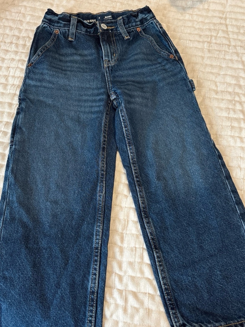 Old Navy Boy's Dark Blue Relaxed Carpenter Jeans